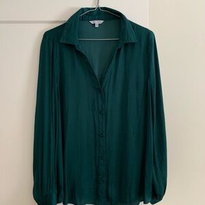 Green Button-Up Blouse